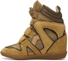 Isabel Marant Khaki & Tan Bekett Sneakers