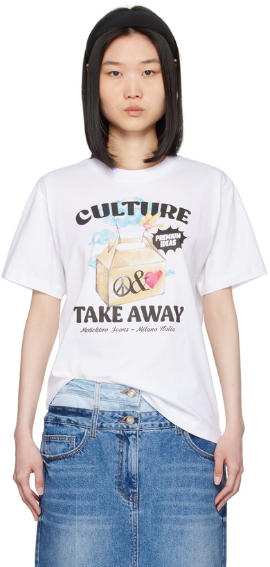 Photo: Moschino Jeans White 'Culture Take Away' T-Shirt