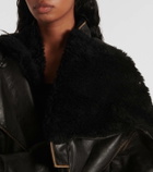 Y/Project Paneled cropped faux leather jacket