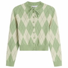 House Of Sunny Women's Argyle Lounge Cardigan in Matcha