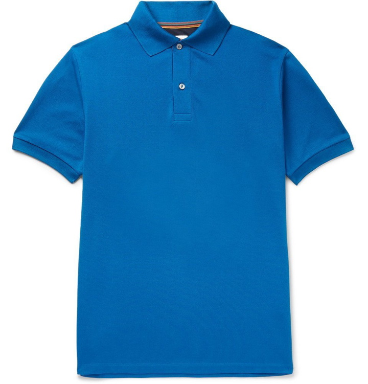 Photo: Paul Smith - Cotton-Piqué Polo Shirt - Blue