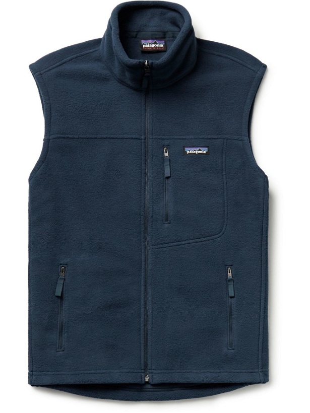 Photo: PATAGONIA - Classic Logo-Appliquéd Synchilla Recycled Fleece Vest - Blue