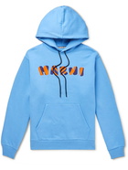 Marni - Logo-Print Cotton-Jersey Hoodie - Blue