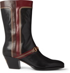 Gucci - Horsebit Colour-Block Leather Boots - Black