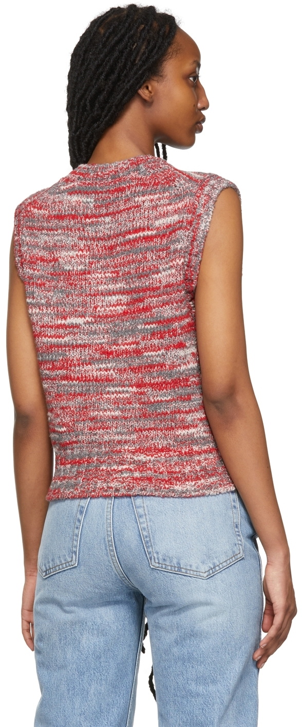 Re/Done Red & Grey 60s Sweater Vest
