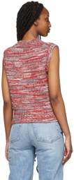 Re/Done Red & Grey 60s Sweater Vest