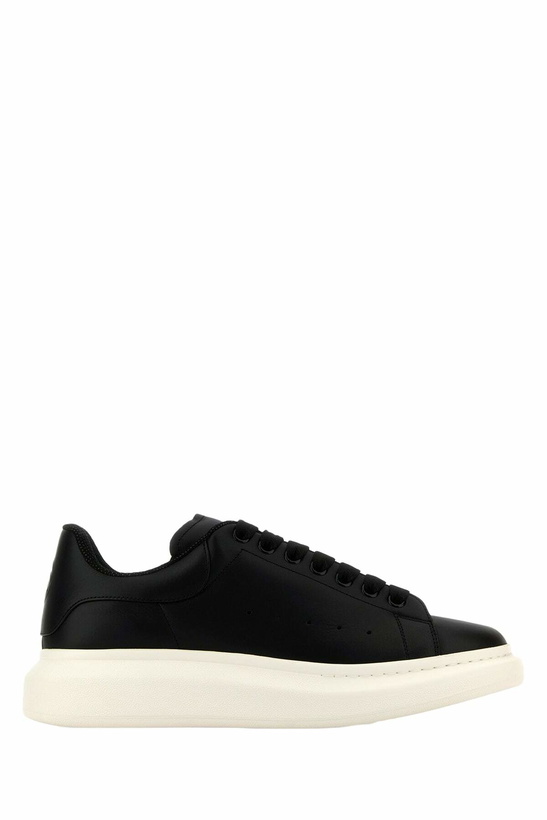 Photo: Alexander McQueen Black Leather Sneakers With Black Leather Heel