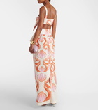 Adriana Degreas Seashell cotton maxi skirt