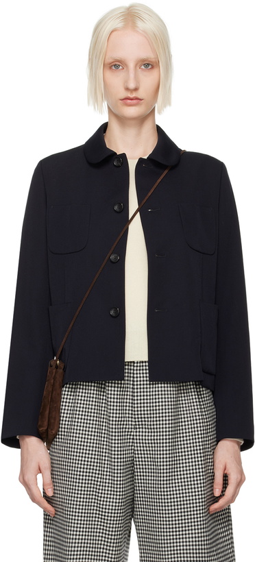 Photo: Comme des Garçons Girl Navy Peter Pan Collar Jacket