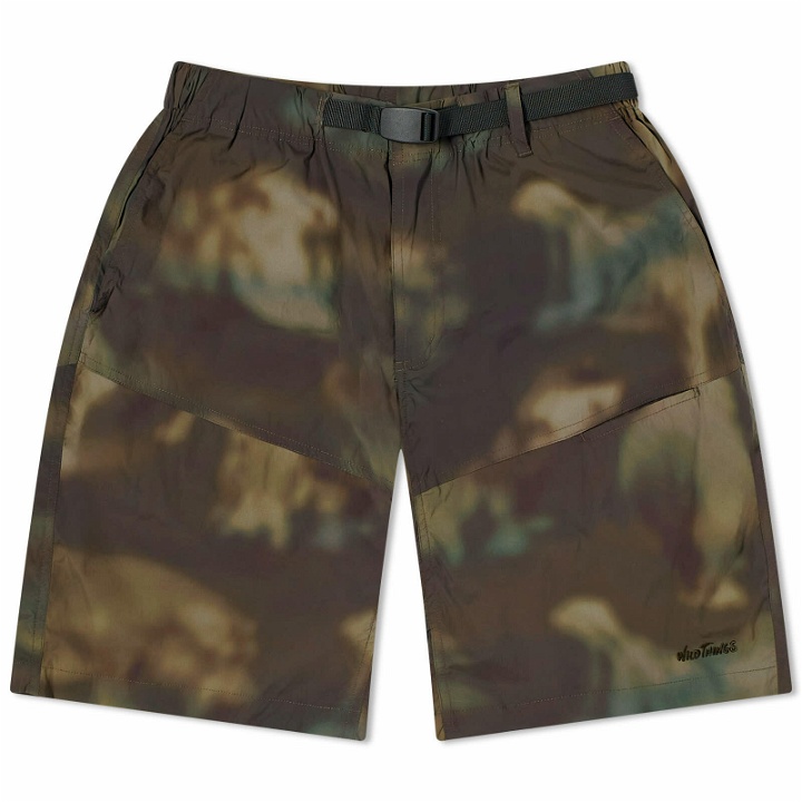 Photo: Wild Things Men's Camp Shorts in Olive Nature Mosaic