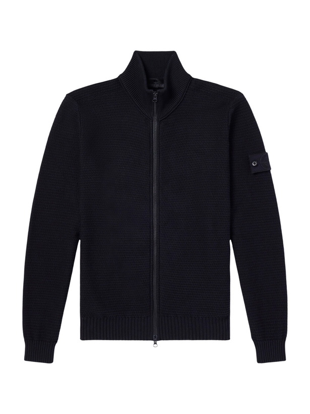 Photo: Stone Island - STONE ISLAND GHOST Cotton and Cashmere-Blend Zip-Up Cardigan - Black