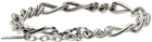 Saint Laurent Silver Figaro Chain Bracelet