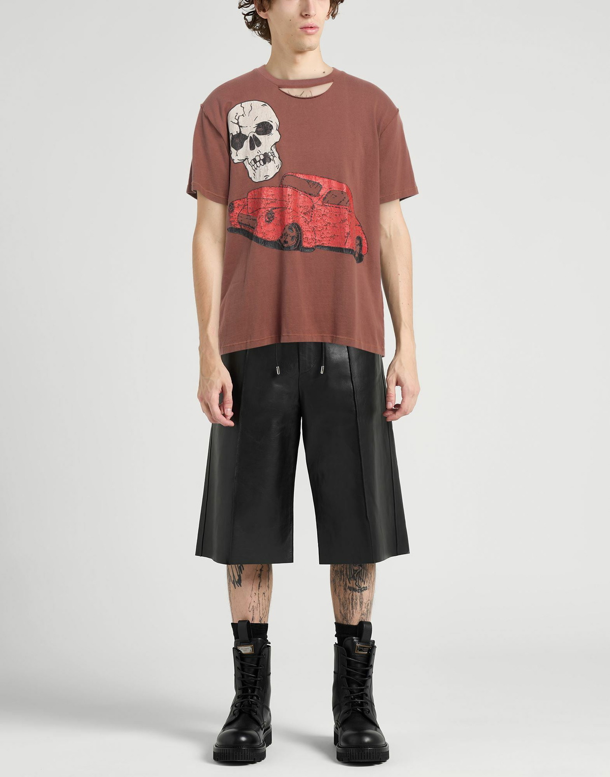 Erl Mens T-shirt in Brown