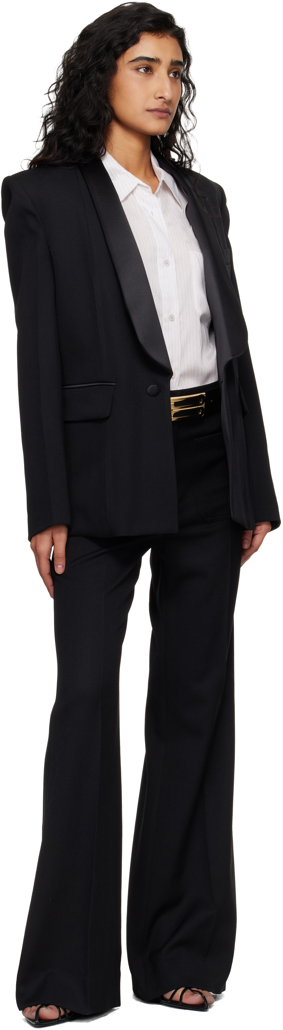 Victoria Beckham Black Jumbo Dorian Belt
