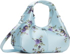 GANNI Blue Printed Satin Mini Bag