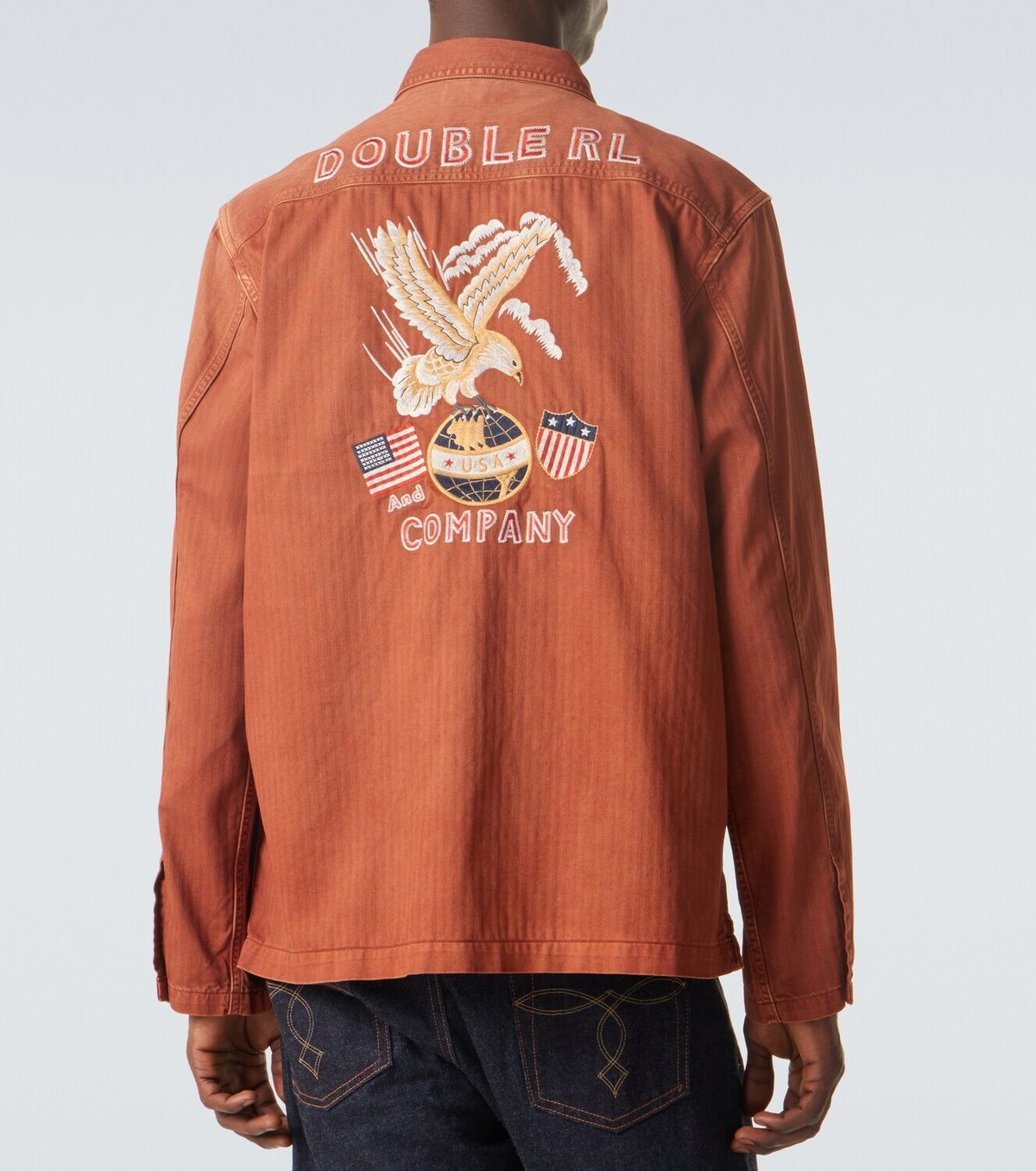 ラルフローレンRRL タグ付けカバーオール US/M デニム/オレンジ RRL Denim overshirt RRL