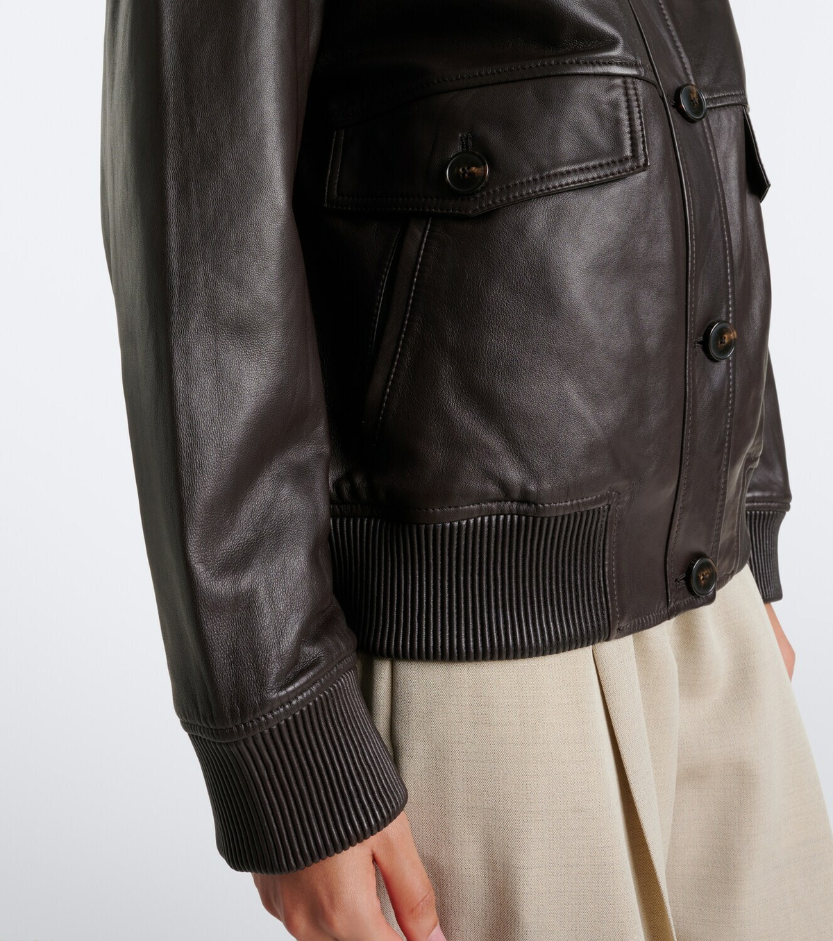 Yves Salomon Leather blouson jacket