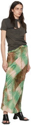 PERVERZE Green Bias Midi Skirt