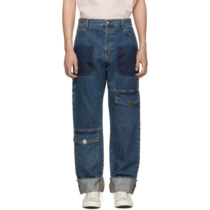 Photo: JW Anderson Blue Shaded Multi-Pocket Jeans