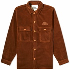 Blue Flowers Men's Spectral Fleece Overshirt in Brown