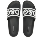 Dolce & Gabbana Men's Beachwear Slide Sneakers in Black/White
