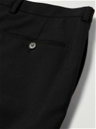 SAINT LAURENT - Straight-Leg Pleated Wool-Gabardine Trousers - Black