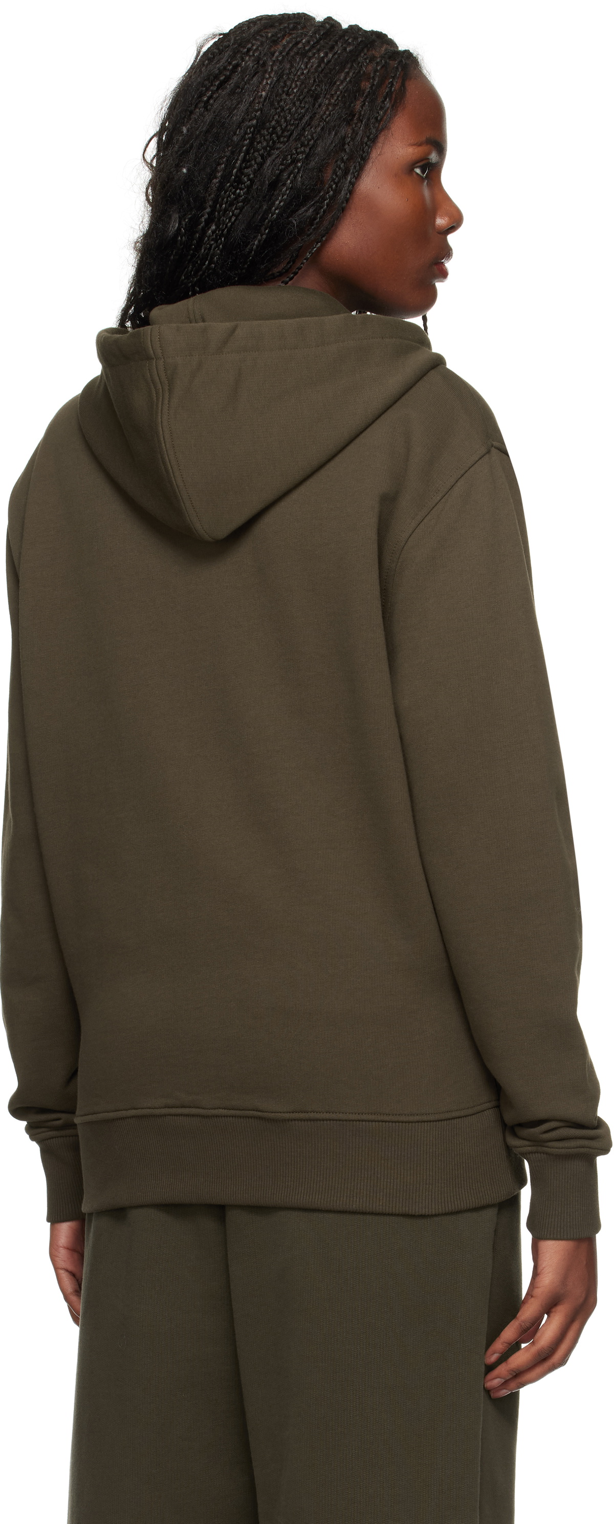 AMI Paris Brown Ami de Coeur Zipped Hoodie