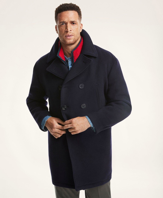 Photo: Brooks Brothers Men's Big & Tall Classic Wool Pea Coat | Navy