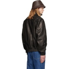 Valentino Black High Neck Leather Jacket