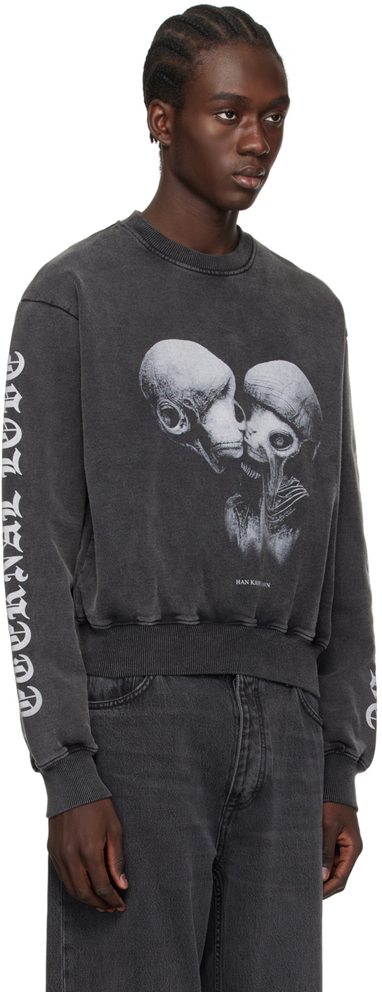Han Kjobenhavn Gray Aliens Kissing Sweatshirt