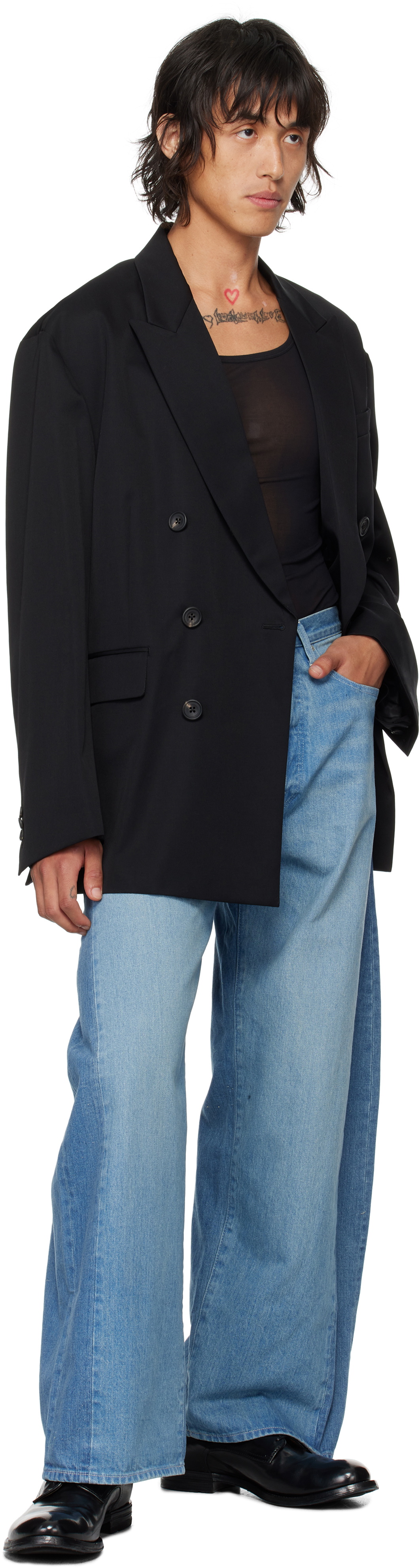 stein Black Oversized Double Breasted Blazer Steinhausen