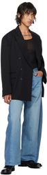 stein Black Oversized Double Breasted Blazer