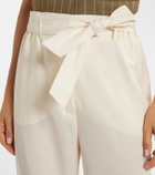 Max Mara Belted virgin wool wide-leg pants