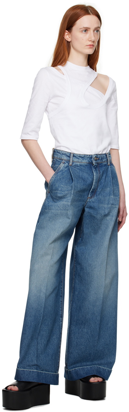 Sportmax Fido High-rise Wide-leg Jeans in Blue