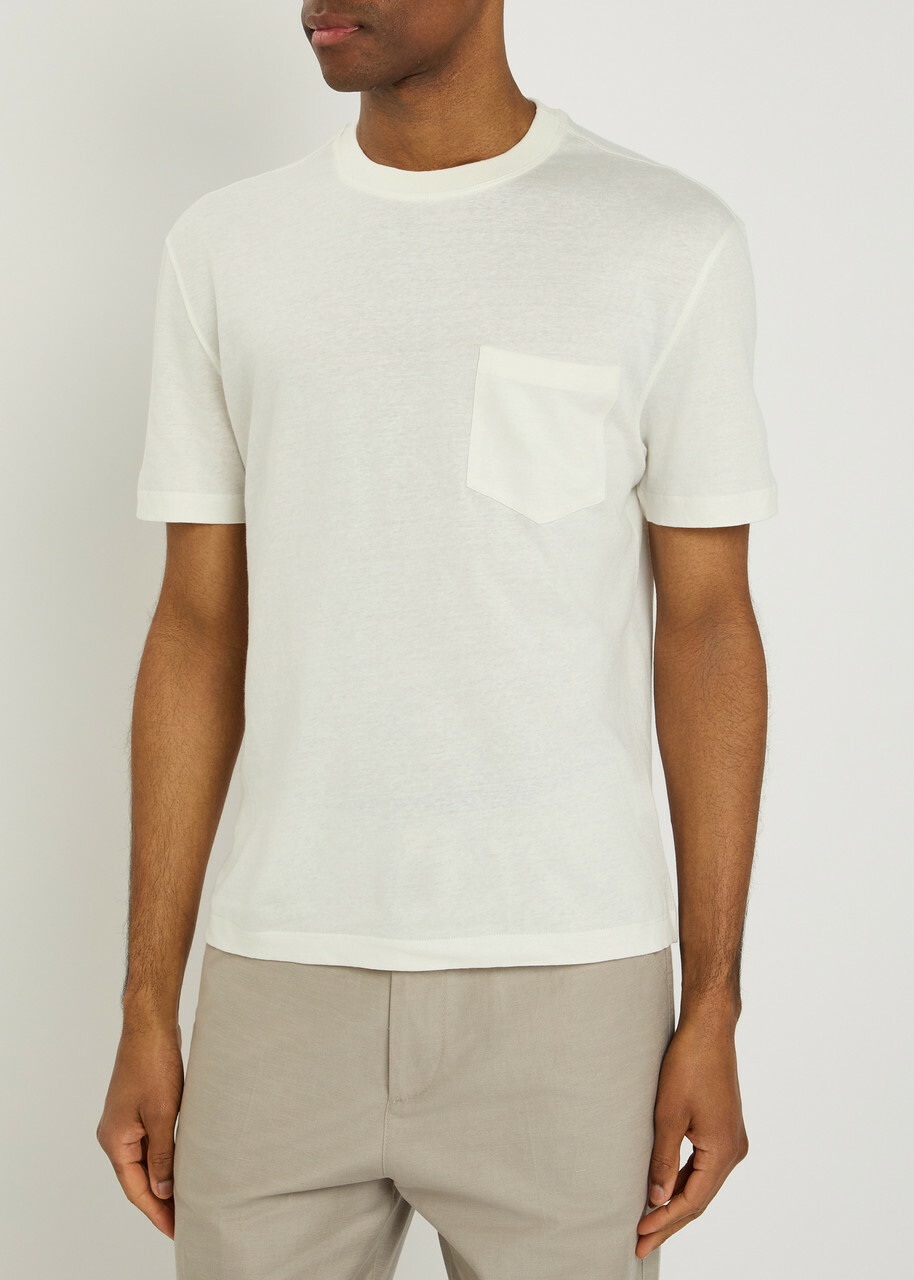 BRUNELLO CUCINELLI ホワイトTシャツ Brunello Cucinelli Short Sleeve Logo T-shirt White at CareOfCarl.com
