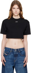 Off-White Black 'OFF' Stamp Rib Cropped T-shirt