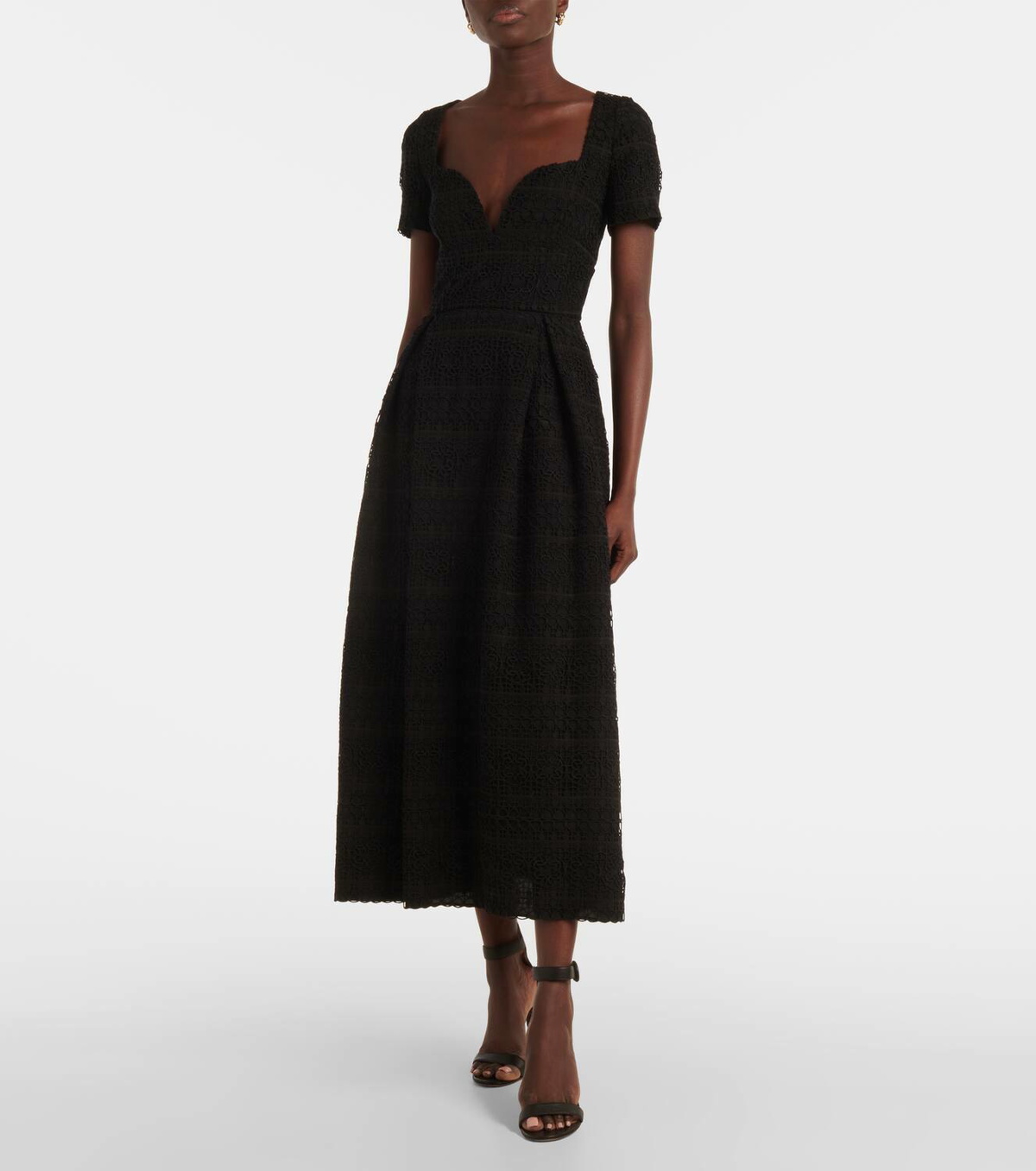 fitted knit midi dress Fit & Flare Geometric Soft Knit Midi Dress Biscotti/Aegean Blue/Powder Blue/Charmeuse / S