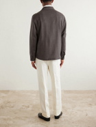Mr P. - Wool, Silk and Linen-Blend Overshirt - Brown