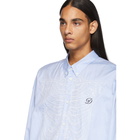 Doublet Blue Skeleton Embroidery Shirt