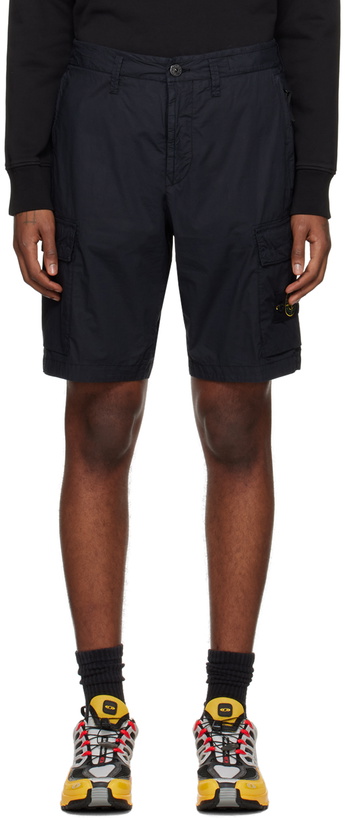 Photo: Stone Island Navy Patch Cargo Shorts