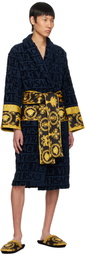 Versace Underwear Navy 'I Heart Baroque' Bathrobe