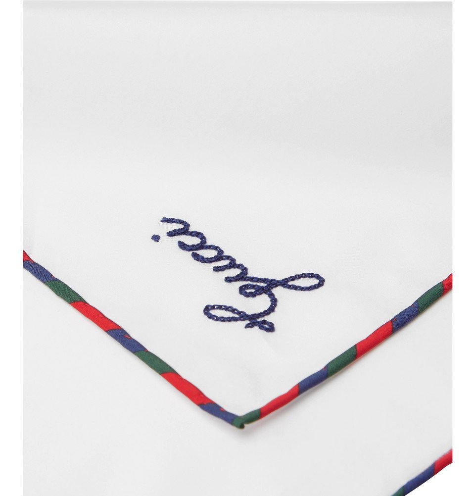 Gucci White Cotton Pocket Square, $130, Gucci