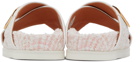 Thom Browne Pink & White Tweed Criss-Cross Flat Sandals