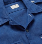 L.E.J - Convertible-Collar Selvedge Cotton-Chambray Shirt - Blue