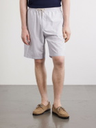 Paul Smith - Straight-Leg Striped Cotton Drawstring Shorts - Blue