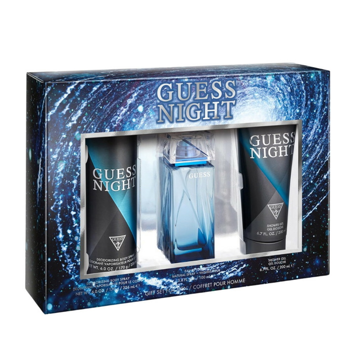 Photo: Guess Night Pour Homme 3-Pc Gift Set 3.4 Edt+6.7 Shower Gel+6.0 Body Spray For Men