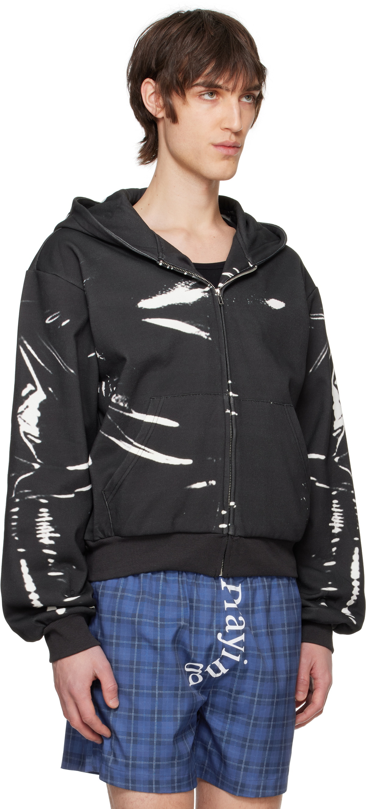 Praying Black Latex Printed Hoodie Praying