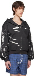 Praying Black Latex Printed Hoodie