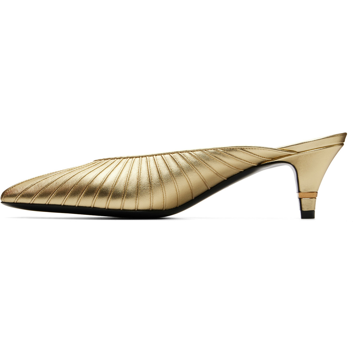 Versace Gold Gianni Metallic Nappa Mule Heels