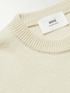 AMI PARIS - Logo-Intarsia Wool Sweater - Neutrals